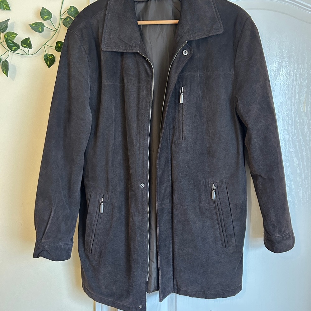 Men's vintage Suede Zip-Front Jacket